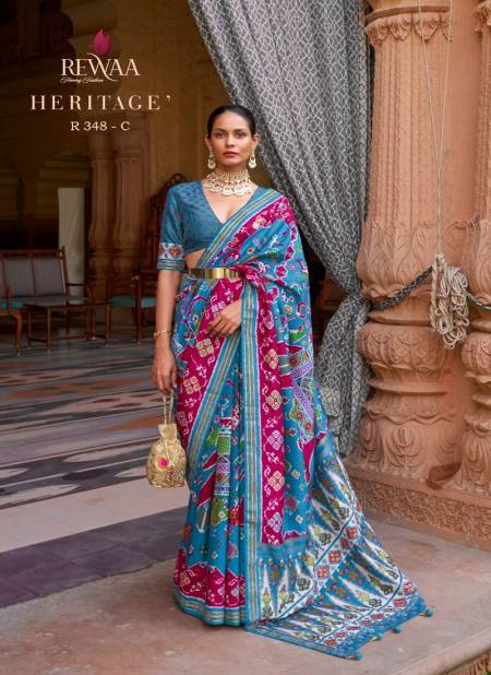 Heritage By Rewaa 348 Series Best Saree wholesale shop in Surat
 Catalog