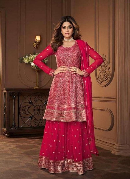 Heroine By Aashirwad 8694 TO 8697 Series Georgette Wedding Wear Sharara Readymade Suits Wholesale Online