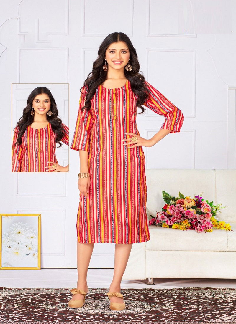 Hetvi By V4you Size Set Printed Kurtis Catalog
