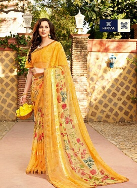 Hirva Avantika 1301 Series Latest Fancy Casual Wear Digital Printed Chiffon Saree Collection
 Catalog