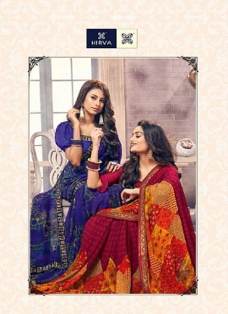 Hirva Raghini Latest Designer Regular Wear Georgette Printed Saree Collection Catalog