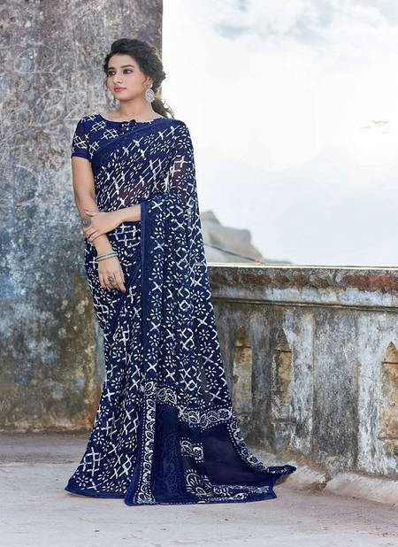 Hirva Shining Casual Daily Wear Georgette Printed Latest Saree Collection
 Catalog