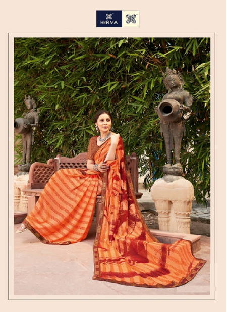 Hirva Sondariya 2 Exclusive Regular Wear Designer Lace Georgette Digital Festive Wear Sarees Collection  Catalog