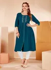 Hirwa Amira Rayon Ethnic Wear Fancy Designer Latest Kurti Collection
