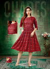 Hirwa Jugnu Latest Designer Ethnic Wear Heavy Foil Print Anarkali Kurti Collection
