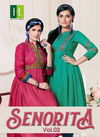 Hirwa Senorita 2 Latest Designer Fancy Embroidery Rayon Anarkali Worked Kurtis Collection
