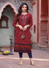 Hiva Inaya Designer Ethnic Wear Rayon Printed Designer Long Kurti Collection