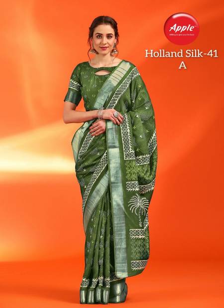 Holland Silk 41 By Apple Cotton Silk Printed Sarees Wholesale Market In Surat Catalog