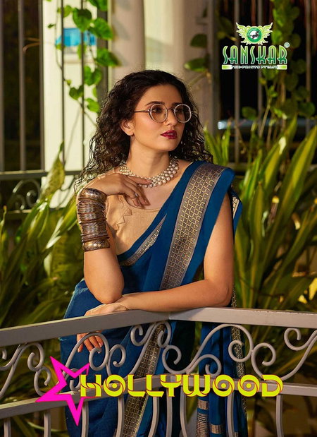 Hollywood By Sanskar Weaving Pattern Saree With Blouse Wholesale Suppliers In Mumbai