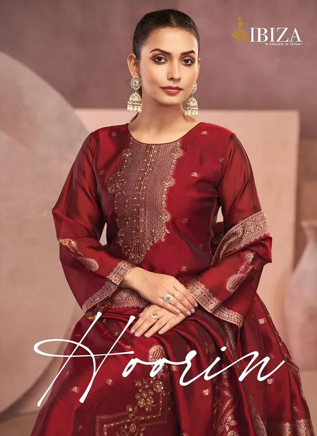 Hoorin By Ibiza Banglory Silk Jacquard Dress Material Suppliers In India