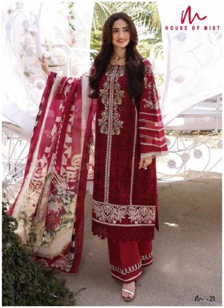 House Of Mist Ghazal Von 3 Karachi Cotton Dress Material Catalog
