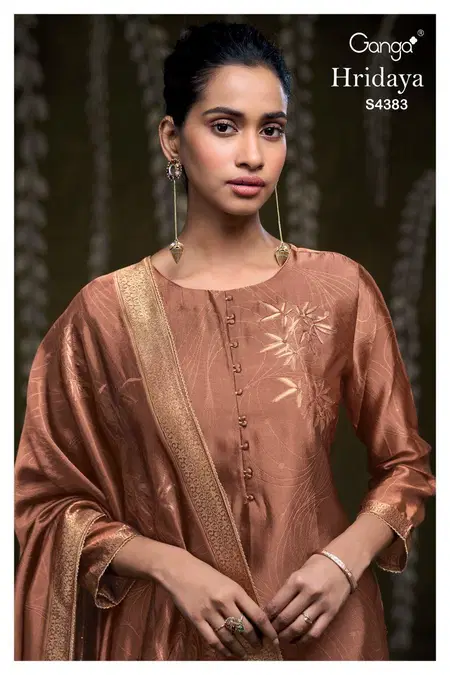 Hridaya 4383 By Ganga Viscose Woven Silk Surat Designer Salwar Suits Wholesale Market