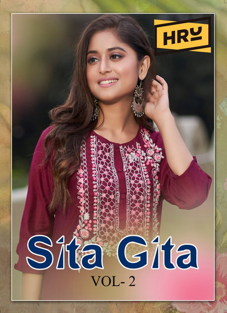 HRU Sita Gita Vol 2 Hand Work Designer Kurtis Wholesale Market In Surat With Price