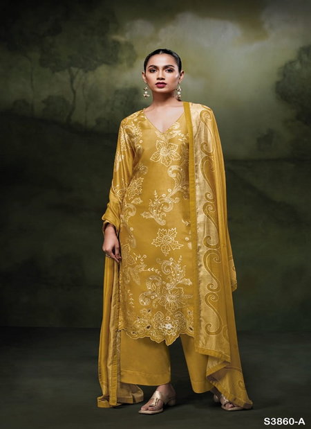 Hudaifa 3860 By Ganga Bemberg Russian Silk Designer Salwar Suits Suppliers In India