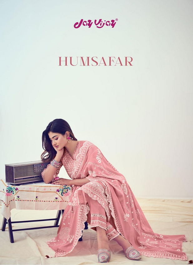 Humsafar By Jay Vijay Embroidery Block Print Designer Salwar Suits Wholesale Price In Surat