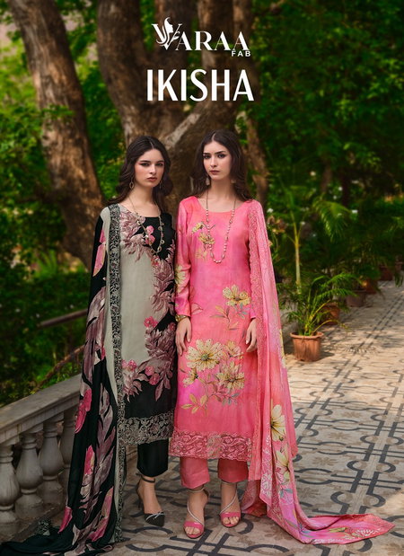 Ikisha By Varaa Muslin Printed Embroidery Surat Dress Material Wholesale Market