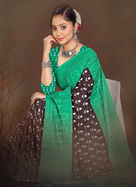 Ikkat With Latkan Daily Wear Printed Cotton Sarees Catalog