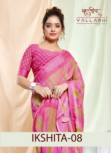 Ikshita 08 By Vallabhi Daily Wear Georgette Printed Sarees Wholesale Shop In Surat