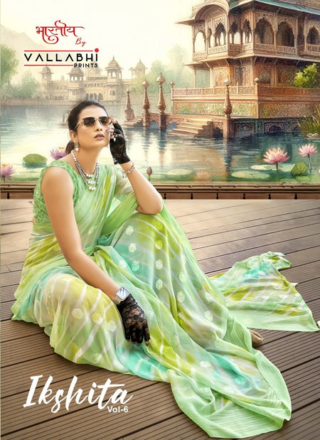 Ikshita Vol 6 By Vallabhi Printed Georgette Sarees Wholesale Shop In Surat
