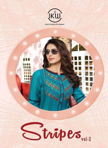 Ikw Stripes 2 Latest Exclusive Designer Casual Wear Kurti Collection Catalog