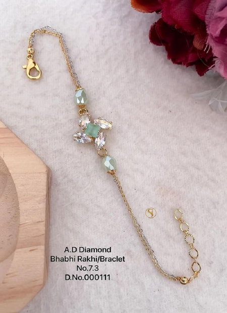 Ad Diamond Bhabhi Rakhi Bracelets Wholesale Market In Surat