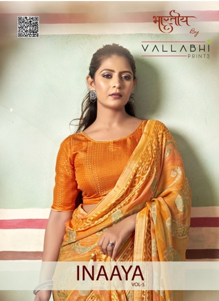 Inaaya Vol 5 By Vallabhi Printed Brasso Sarees Wholesale Shop In Surat
