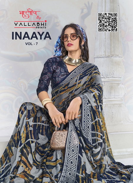 Inaaya Vol 7 By Vallabhi Brasso Printed Sarees Wholesale Price In Surat
