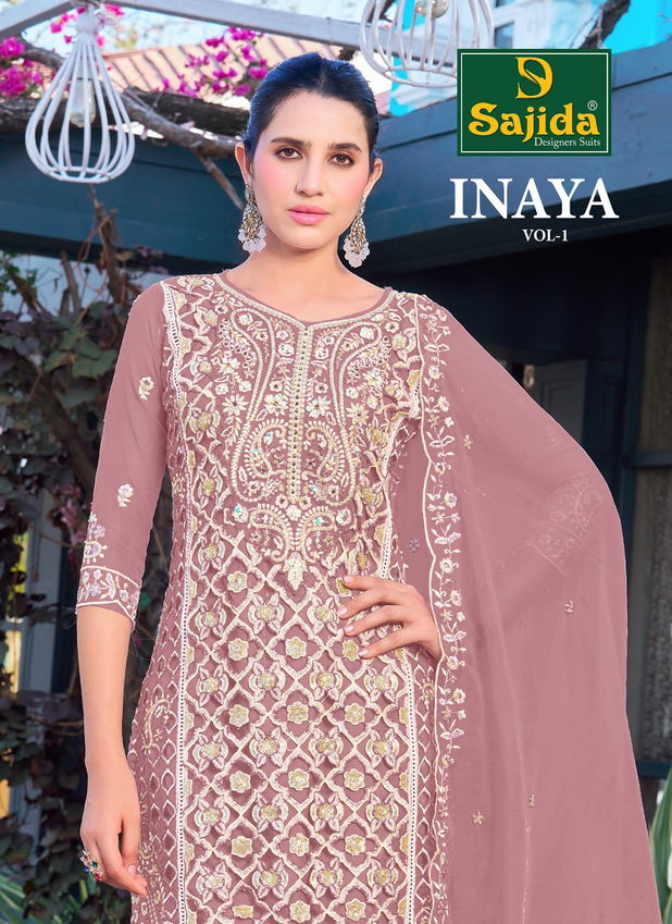 Inaya Vol 1 by Sajida Organza Pakistani Salwar Kameez Wholesale In India