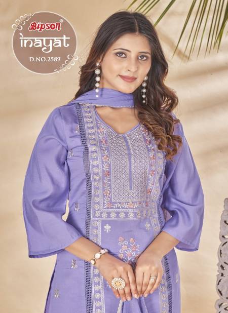 Inayat 2589 By Bipson Embroidery Roman Silk Dress Material Wholesale Market In Surat