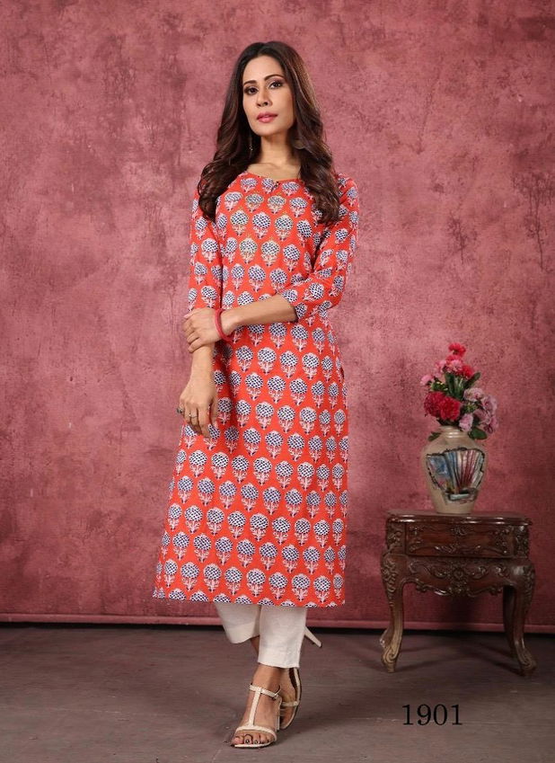 Indira 1901 Printed Pure Cambric Cotton Kurti Suppliers In India
