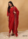 Indira 23166 Red Pure chanderi silk Kurti With Bottom Dupatta Catalog
