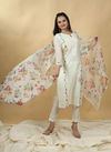 Indira 23166 White Pure chanderi silk Kurti With Bottom Dupatta Catalog
