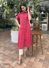 Indira 23203 Straight Cotton Kurti With Bottom wholesale catalogue Surat
