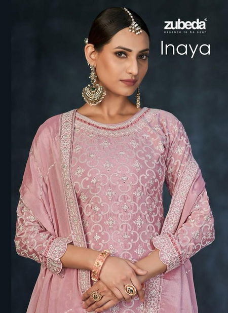 Innaya By Zubeda Chinon Silk Heavy Wedding Wear Readymade Suits Wholesale Shop In Surat Catalog