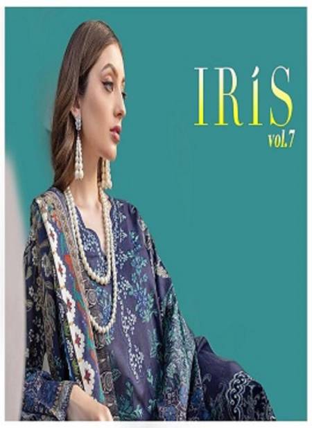 Iris 7 Printed Pure Cotton top With Mal Mal Dupatta Karachi Dress Material Collection
 Catalog