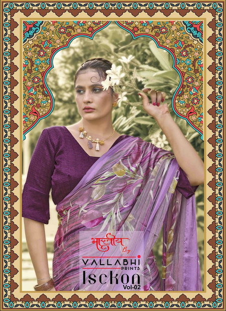 Isckon Vol 02 By Vallabhi Georgette Printed Sarees Wholesale Shop In Surat