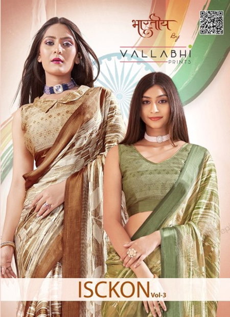 Isckon Vol 3 By Vallabhi Georgette Daily Wear Sarees Wholesale Shop In Surat 