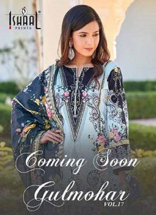 Ishaal Gulmohar 17 Latest Fancy Designer Casual Wear Pure Lawn Karachi Dress Readymade Collection
