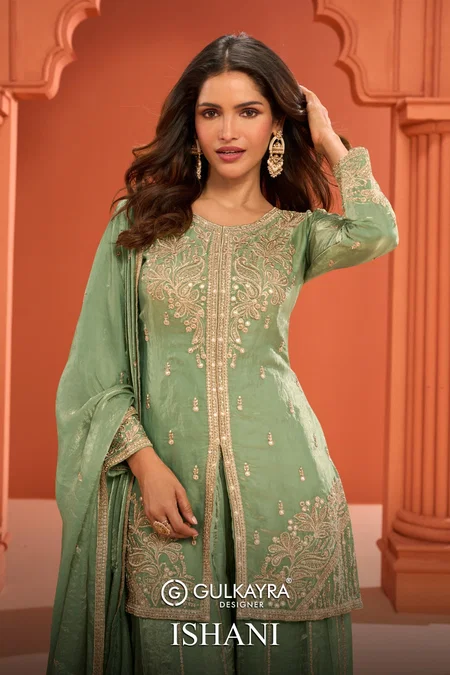 Ishani By Gulkayra Fandy Silk Designer Readymade Suits Exporters In India
