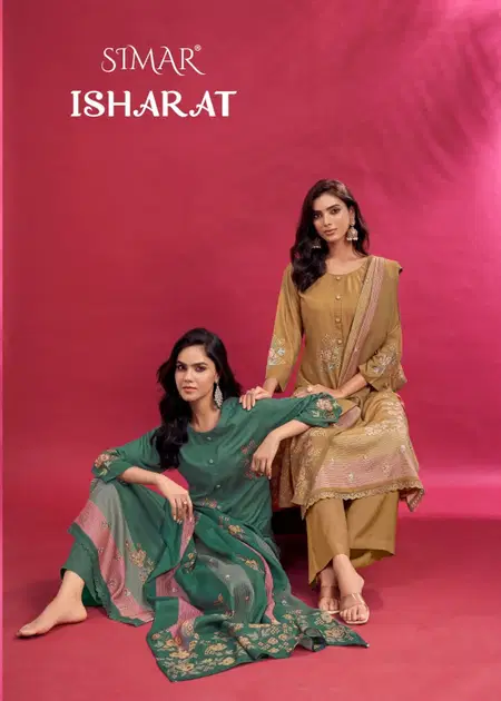 Isharat By Glossy Simar Lawn Cotton Printed Embroidery Dress Material Wholesale Online