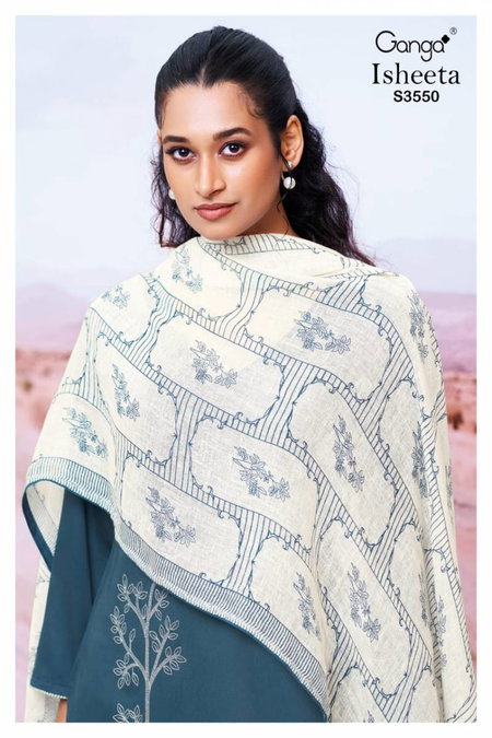 Isheeta By Ganga Cotton Silk Embroidered Salwar Suit Wholesale Clothing Distributors In India