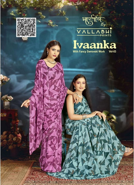 Ivaanka Vol 3 By Vallabhi Printed Daily Wear Georgette Sarees Wholesale Shop In Surat

