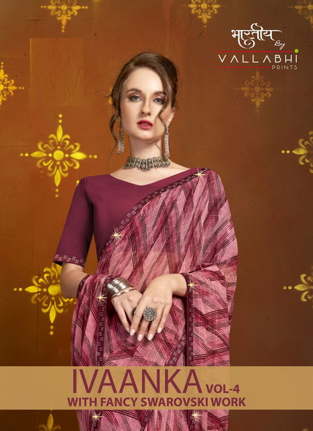 Ivaanka Vol 4 By Vallabhi Georgette Printed Daily Wear Sarees Wholesale Shop In Surat
