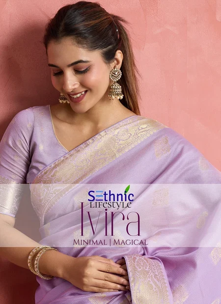 Ivira By Sethnic Self Pattern Soft Silk Occasion Wear Saree Exporters In India
