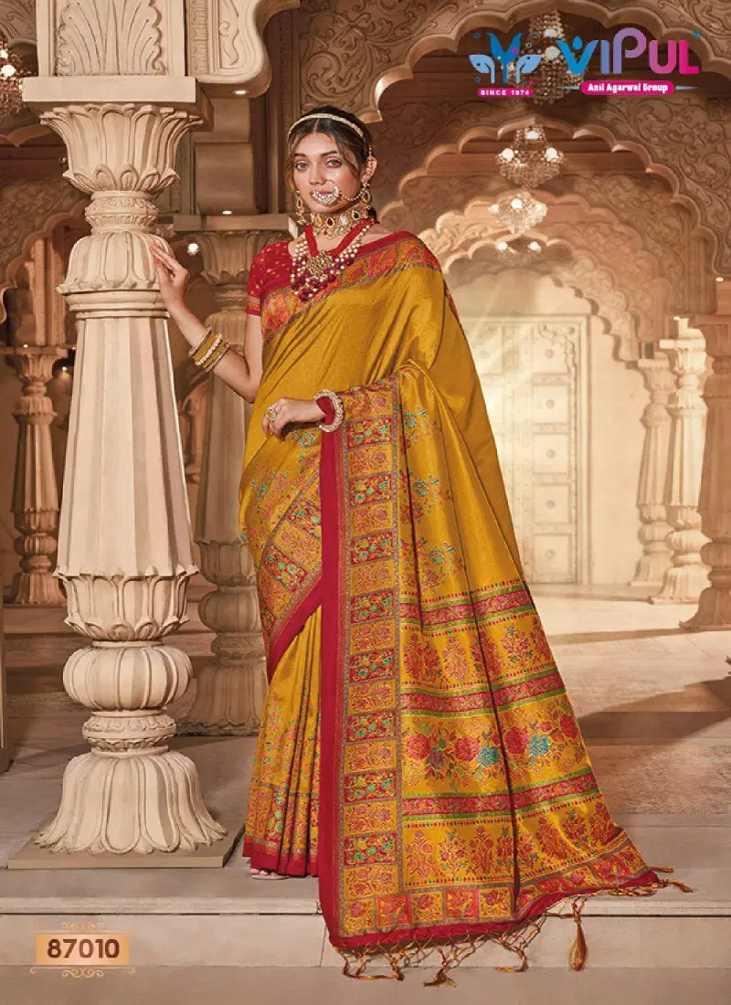 Ivory Silk By Vipul Silk Designer Printed Wedding Wear Saree Orders In India Catalog