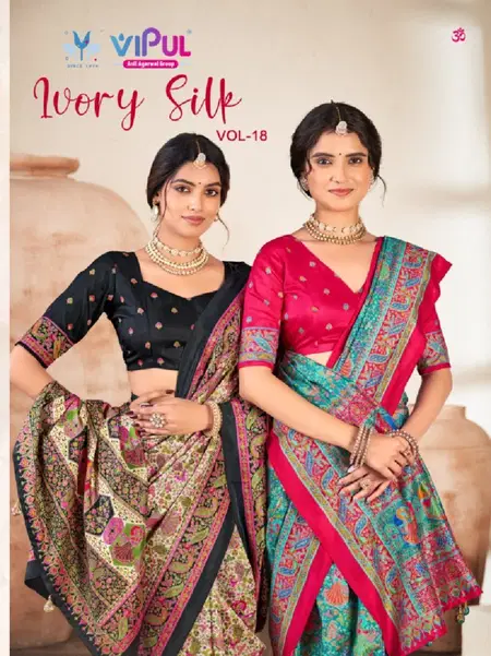 Ivory Silk Vol 18 By Vipul Soft Silk Bulk Wedding Wear Saree Orders In India
