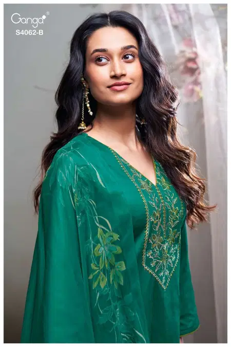 Izyra 4062 By Ganga Cotton Satin Designer Salwar Suits Wholesalers In Surat