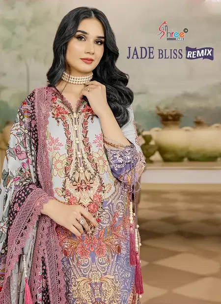 Jade Bliss Remix By Shree Printed Cotton Pakistani Suits Exporters In India Catalog