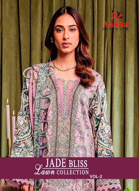 Jade Bliss Vol 2 By Aasha Embroidery Cotton Pakistani Suits Wholesale Shop In Surat
 Catalog