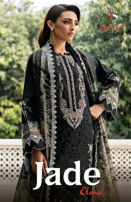 Jade Elara By Deepsy Chiffon Dupatta Cotton Pakistani Suits Wholesalers In Surat
